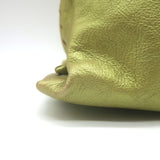 Bottega Veneta Intrecciato-Trim Small Bag Greenish Gold Metallic Leather
