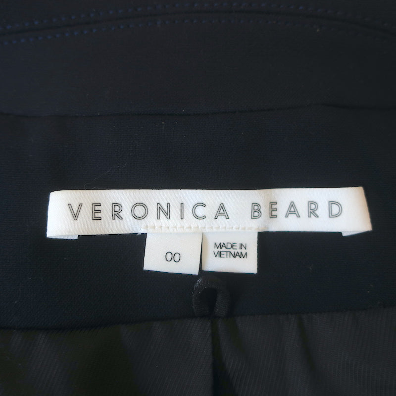 Veronica Beard Miller Dickey Jacket Navy Size 00 Double Breasted Blazer