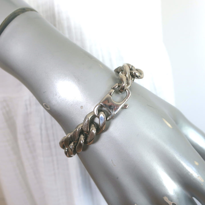 Balenciaga Studded Chain Link ID Bracelet Silver/Marble