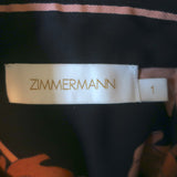 Zimmermann Concert Peonies Shirt Black Floral Print Stretch Silk Size 1