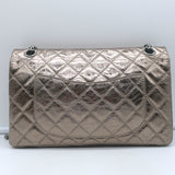 Chanel 07A 2.55 Reissue 226 Flap Bag Bronze Quilted Metallic Leather Crossbody