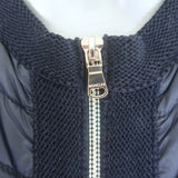 Moncler Maglia Tricot Alla Coreana Padded Zip-Up Cardigan Navy Cotton Size Large