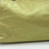 Bottega Veneta Intrecciato-Trim Small Bag Greenish Gold Metallic Leather