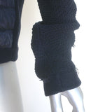 Moncler Maglia Tricot Alla Coreana Padded Zip-Up Cardigan Navy Cotton Size Large