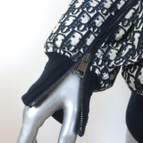 Christian Dior Oblique Bomber Jacket Navy Technical Taffeta Jacquard Size 40