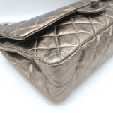 Chanel 07A 2.55 Reissue 226 Flap Bag Bronze Quilted Metallic Leather Crossbody