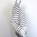 Brunello Cucinelli Sequin-Striped Crewneck Sweater Ecru Cotton Size Medium