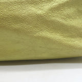 Bottega Veneta Intrecciato-Trim Small Bag Greenish Gold Metallic Leather