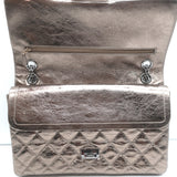 Chanel 07A 2.55 Reissue 226 Flap Bag Bronze Quilted Metallic Leather Crossbody
