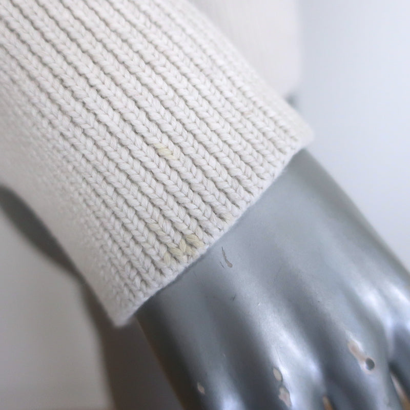 Brunello Cucinelli Sequin-Striped Crewneck Sweater Ecru Cotton Size Medium