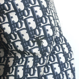 Christian Dior Oblique Bomber Jacket Navy Technical Taffeta Jacquard Size 40