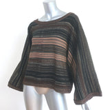 Pringle of Scotland Cashmere Sweater Brown Metallic-Striped Knit Size Small