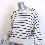 Brunello Cucinelli Sequin-Striped Crewneck Sweater Ecru Cotton Size Medium