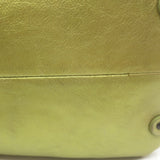 Bottega Veneta Intrecciato-Trim Small Bag Greenish Gold Metallic Leather