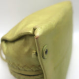 Bottega Veneta Intrecciato-Trim Small Bag Greenish Gold Metallic Leather