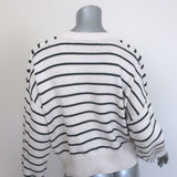 Brunello Cucinelli Sequin-Striped Crewneck Sweater Ecru Cotton Size Medium