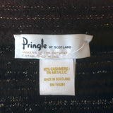 Pringle of Scotland Cashmere Sweater Brown Metallic-Striped Knit Size Small