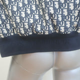 Christian Dior Oblique Bomber Jacket Navy Technical Taffeta Jacquard Size 40