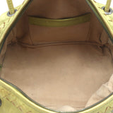 Bottega Veneta Intrecciato-Trim Small Bag Greenish Gold Metallic Leather