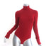Khaite Cate Bodysuit Red Stretch Wool Size Small Turtleneck Sweater