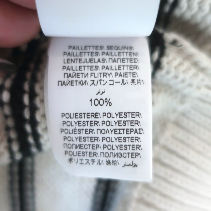 Brunello Cucinelli Sequin-Striped Crewneck Sweater Ecru Cotton Size Medium