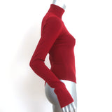 Khaite Cate Bodysuit Red Stretch Wool Size Small Turtleneck Sweater