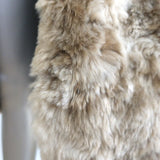 NSF Toni Faux Fur Coat Beige Size Small Draped-Front Jacket