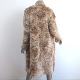 NSF Toni Faux Fur Coat Beige Size Small Draped-Front Jacket