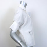 Christian Dior Short Sleeve Button Down Shirt Cream Cotton Size 38