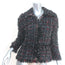 Chanel 10A Fur-Trimmed Tweed Tie Waist Jacket Black/Red Wool-Blend Size 36
