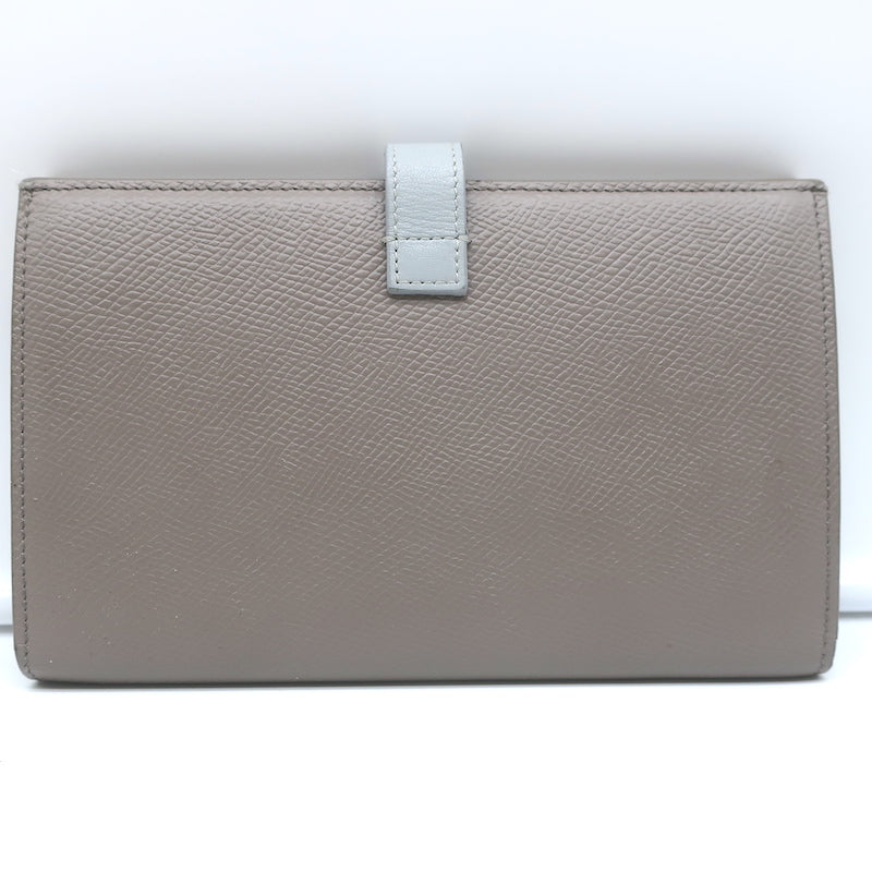 Celine Blue/Burgundy Leather Large Multifunction Strap Wallet Celine