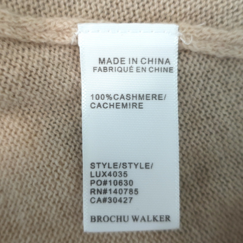 Brochu Walker Ophi Cashmere V-Neck Sweater Buff Size Extra Small NEW