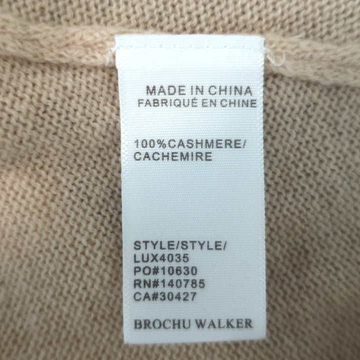 Brochu Walker Ophi Cashmere V-Neck Sweater Buff Size Extra Small NEW