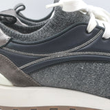 Brunello Cucinelli Monili-Trim Knit Running Sneakers Gray/Black Size 40
