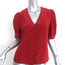 FRAME Button Down Blouse Olivia Red Silk Size Small Short Sleeve Top