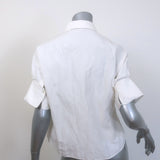 Christian Dior Short Sleeve Button Down Shirt Cream Cotton Size 38