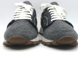 Brunello Cucinelli Monili-Trim Knit Running Sneakers Gray/Black Size 40