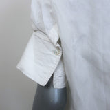 Christian Dior Short Sleeve Button Down Shirt Cream Cotton Size 38