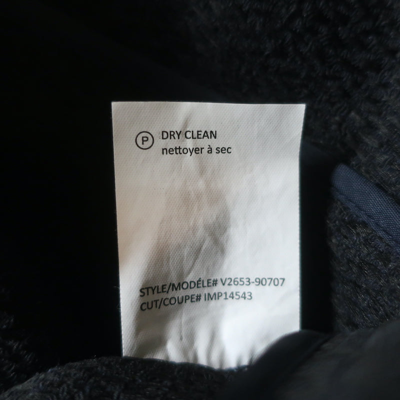Vince Draped Front Jacket Navy Cotton Boucle Size Medium