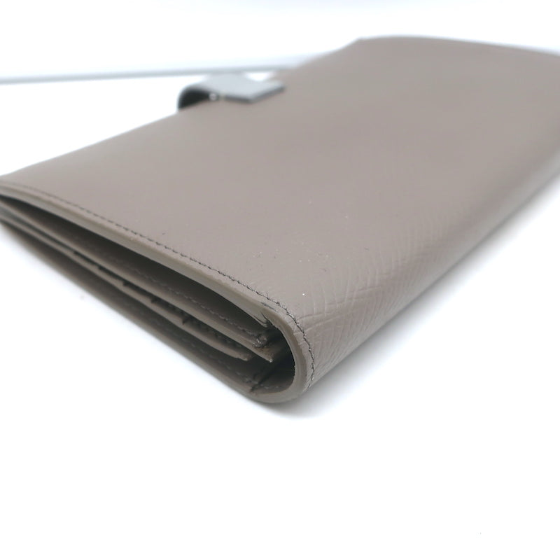 Celine Large Strap Wallet Gray/Blue Bicolor Grained Calfskin