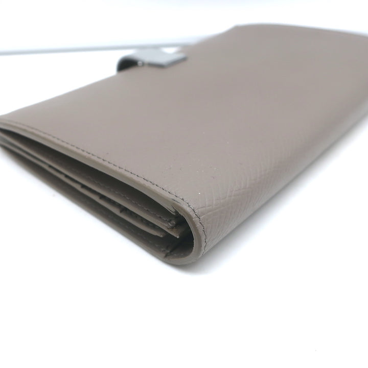Celine Large Strap Wallet Gray/Blue Bicolor Grained Calfskin