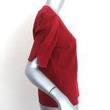 FRAME Button Down Blouse Olivia Red Silk Size Small Short Sleeve Top