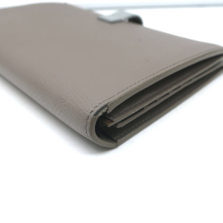 Celine Large Strap Wallet Gray/Blue Bicolor Grained Calfskin