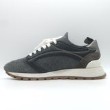 Brunello Cucinelli Monili-Trim Knit Running Sneakers Gray/Black Size 40