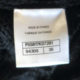 Chanel 17C Crochet Knit Cap Sleeve Maxi Dress Black Silk Size 38