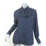 Christian Dior Polka Dot Shirt Navy Silk Size 40 Long Sleeve Blouse