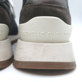 Brunello Cucinelli Monili-Trim Knit Running Sneakers Gray/Black Size 40