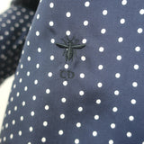 Christian Dior Polka Dot Shirt Navy Silk Size 40 Long Sleeve Blouse
