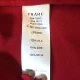 FRAME Button Down Blouse Olivia Red Silk Size Small Short Sleeve Top