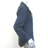 Christian Dior Polka Dot Shirt Navy Silk Size 40 Long Sleeve Blouse